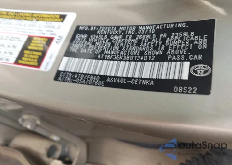 2011 Toyota Camry Le from USA, damaged, VIN 4T1BF3EK3BU134012
